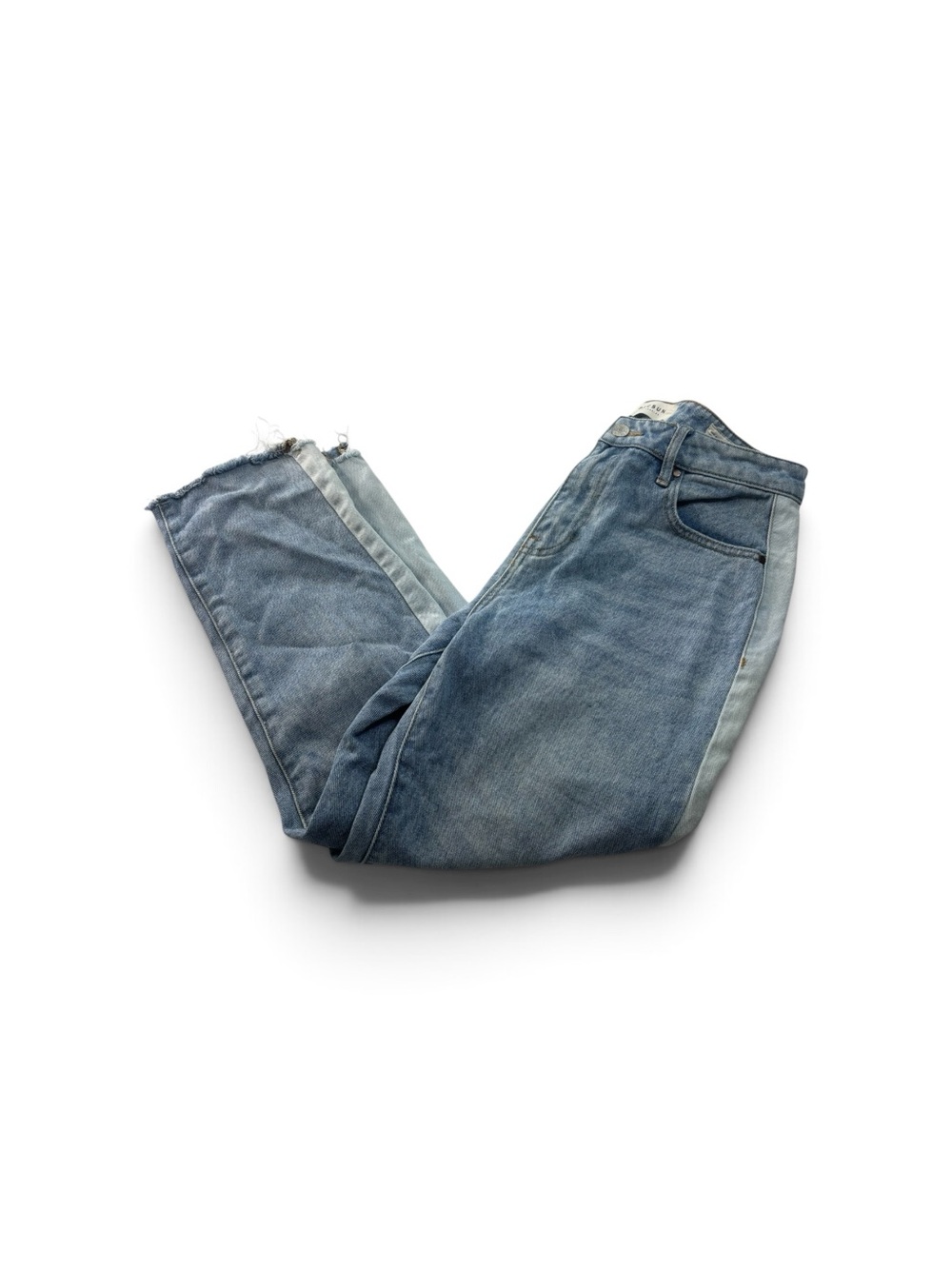 Pacsun Jeans Mom Jean Tapered Leg High Waist Raw Hem Tuxedo Stripe Size 28